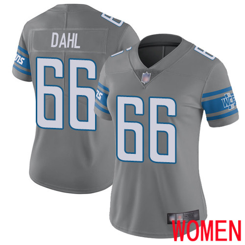 Detroit Lions Limited Steel Women Joe Dahl Jersey NFL Football #66 Rush Vapor Untouchable->women nfl jersey->Women Jersey